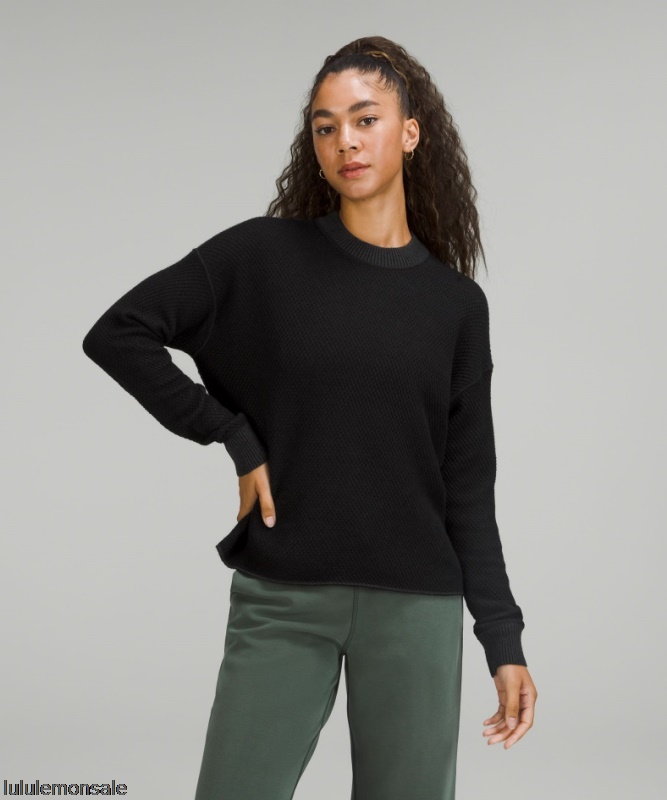 Lululemon Damen DELULU490 | Lululemon Deutschland Graphitgrauer Doppelstrick-Wendepullover Mit Rundhalsausschnitt